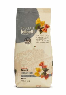 Макароны Pastificio Felicetti Фиокки №5167 из тв. сортов пшеницы с томатами и шпинатом, 500 г