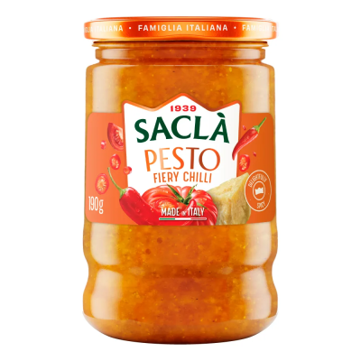 Соус Песто с красным перцем и перцем Чили "Sacla", 190 г