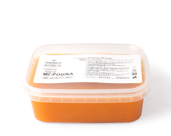 Пюре фруктовое быстрозамороженное "Морошка", с сахаром, 250 г