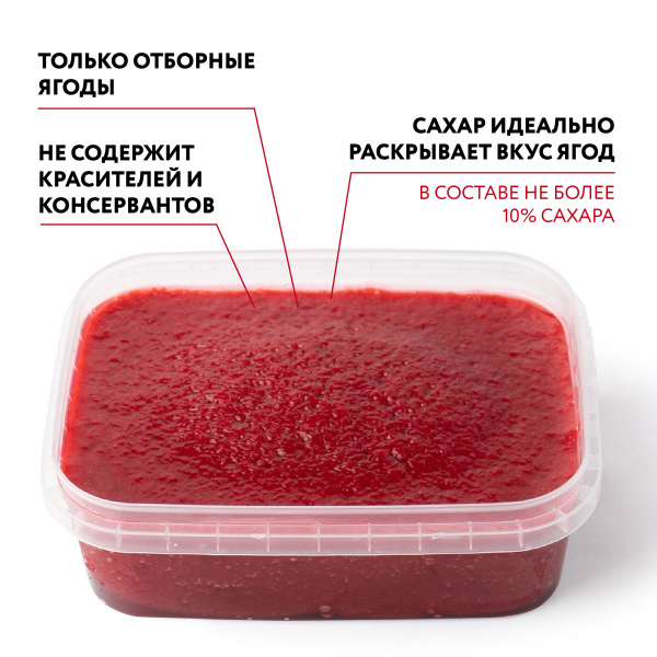 Пюре фруктовое быстрозамороженное "Малина", с сахаром, 250 г