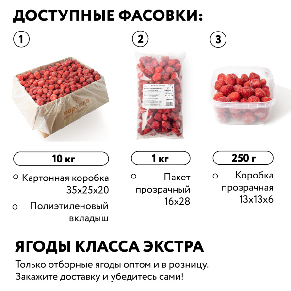Клубника "Sweet Charlie" замороженная, 1 кг