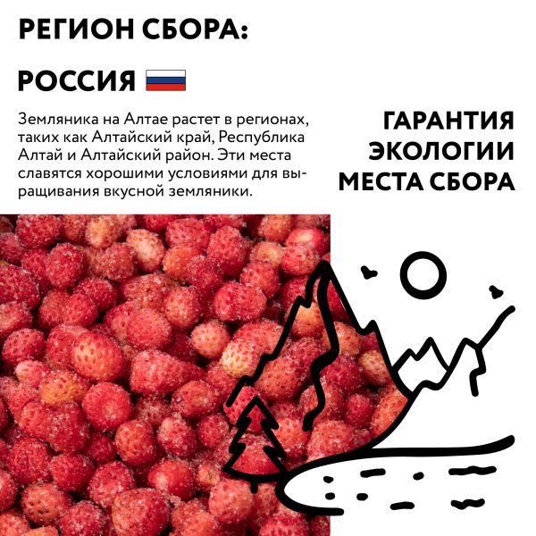 Земляника лесная Экстра, замороженная 250 гр. в прозрачной коробочке