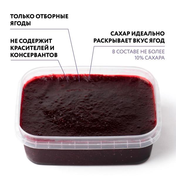 Пюре фруктовое быстрозамороженное "Черная смородина", с сахаром, 250 г