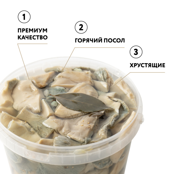 Груздь белый БОРОВОЙ соленый резаный, 3,2 л, горячий посол