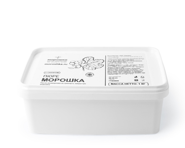 Пюре фруктовое быстрозамороженное "Морошка", с сахаром, 1 кг