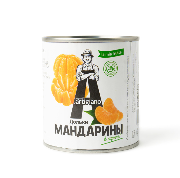 Мандарины дольки в сиропе "Sergeti d'Artigiano", 312 г
