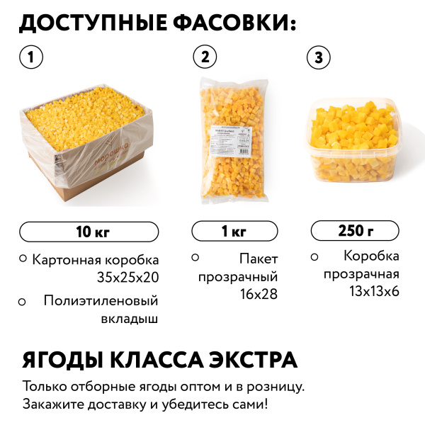 Манго кубик замороженное 250 г, коробочка
