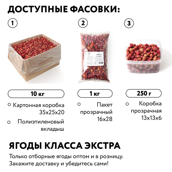 Земляника луговая, замороженная, 250 грамм
