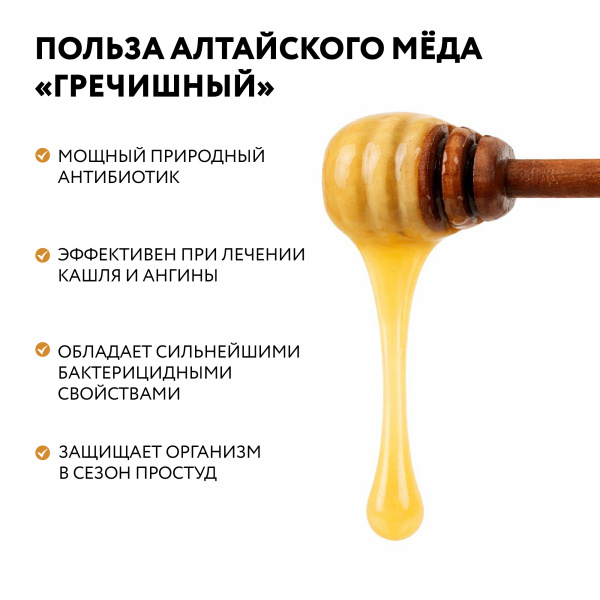 Мёд Алтайский "Гречишный", 1,2 кг
