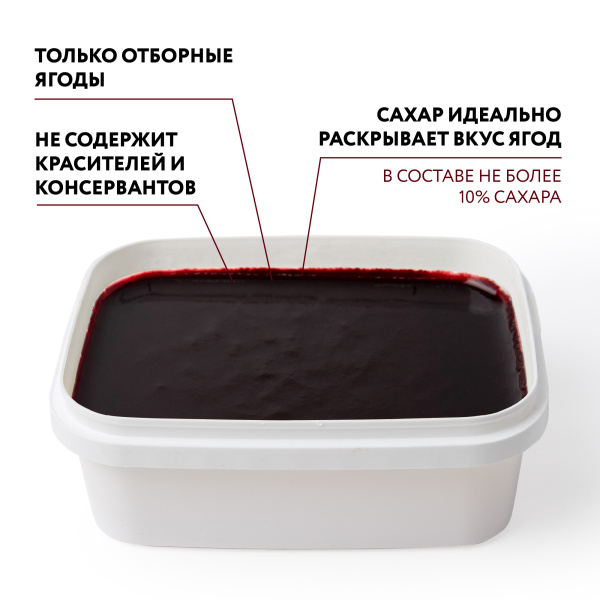 Пюре фруктовое быстрозамороженное "Жимолость", с сахаром, 1 кг