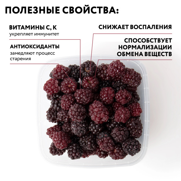 Ежевика замороженная 250 г, в прозрачной коробочке