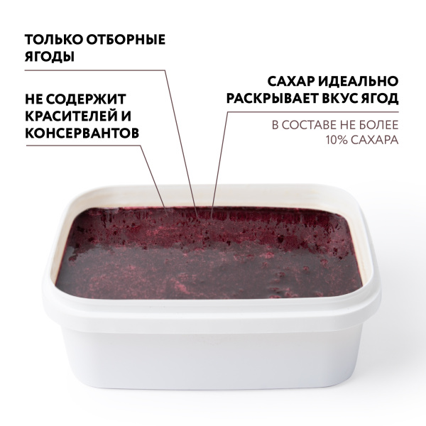Пюре фруктовое быстрозамороженное "Черноплодная рябина", с сахаром, 1 кг
