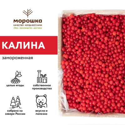 Калина замороженная 250 гр. в прозрачной коробочке
