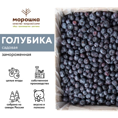 Голубика садовая замороженная 10 кг. коробка