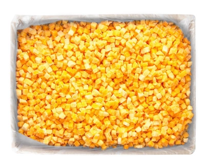 Персик кубик замороженный 10 кг. коробка