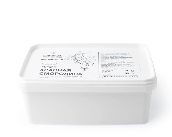 Пюре фруктовое быстрозамороженное "Красная смородина", с сахаром, 1 кг