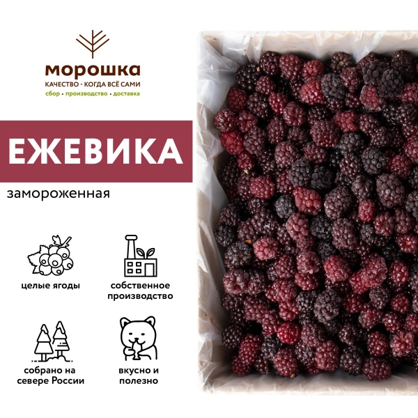 Ежевика замороженная 250 гр. в прозрачной коробочке
