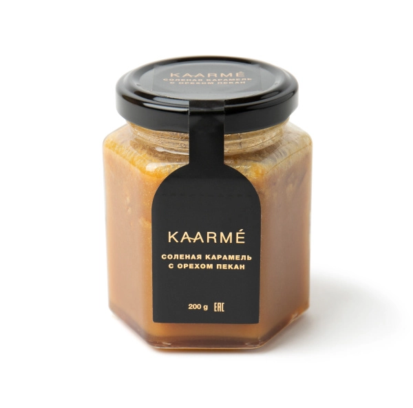 Карамель мягкая соленая с орехом пекан, KAARME, 200 гр