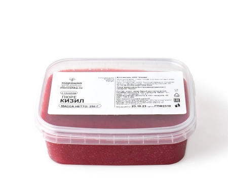 Пюре фруктовое быстрозамороженное "Кизил", с сахаром, 250 г