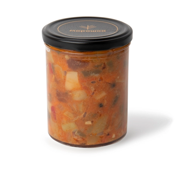 Закуска овощная с лесными грибами. Фасоль с белыми грибами, 0,43 л