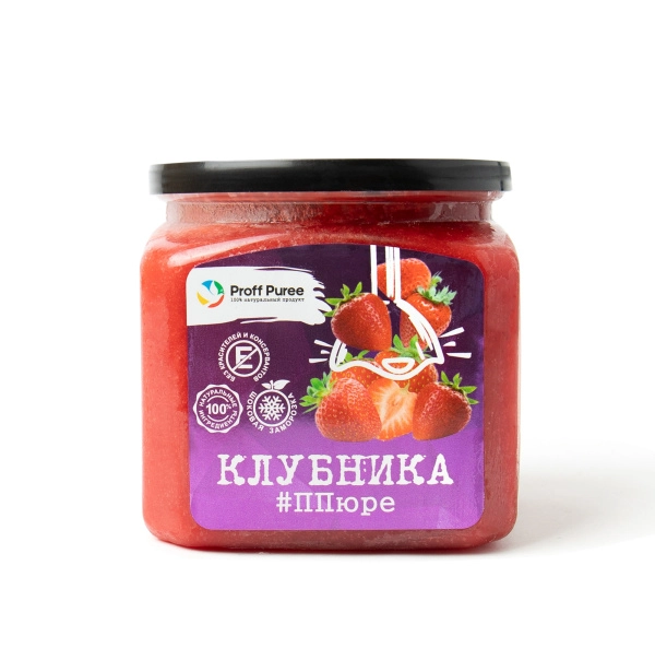 Фруктовое пюре замороженное "Proff Puree", клубника, 500 грамм