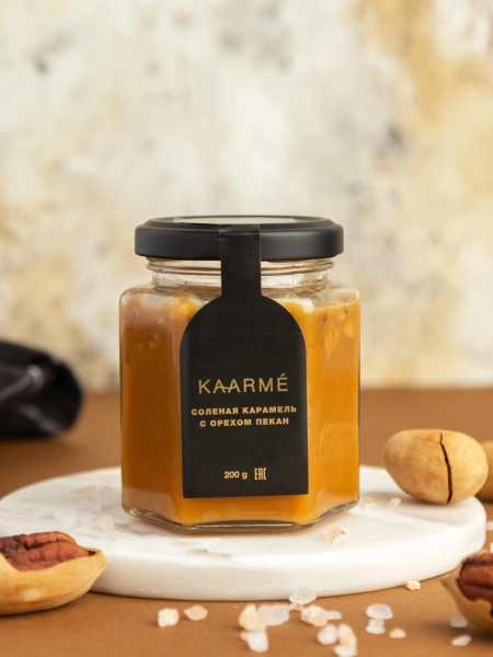 Карамель мягкая соленая с орехом пекан, KAARME, 200 гр