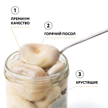 Груздь белый БОРОВОЙ соленый целый, 0,9 л, горячий посол