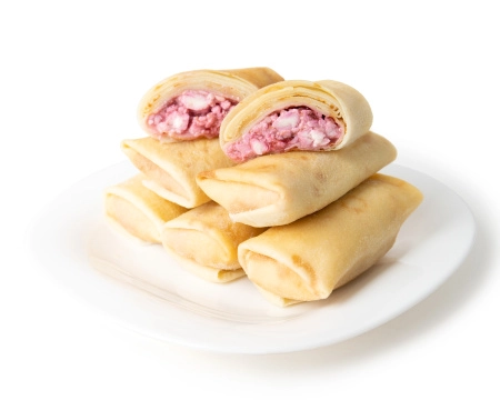 Блинчики ручной лепки с творогом и вишней, 500 г