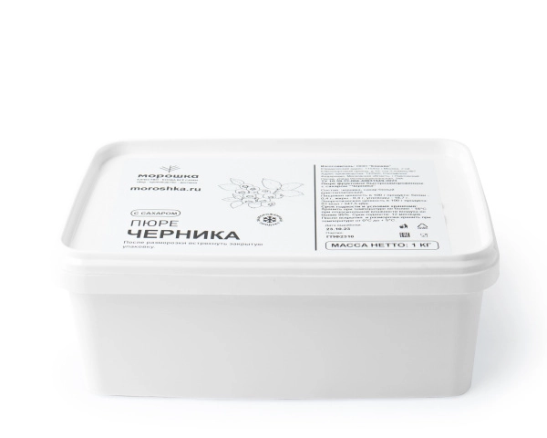 Пюре фруктовое быстрозамороженное "Черника", с сахаром, 1 кг