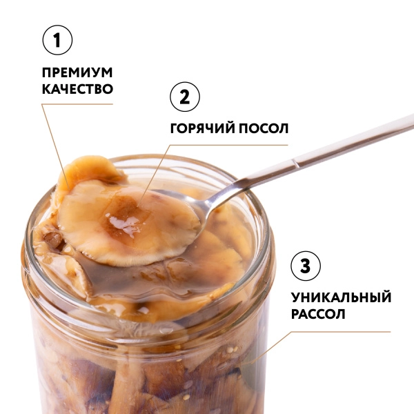 Опята соленые, горячий посол, 0,43 л