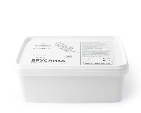 Пюре фруктовое быстрозамороженное "Брусника", с сахаром, 1 кг Пюре фруктовое быстрозамороженное "Брусника", с сахаром, 1 кг