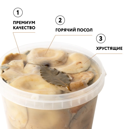 Груздь белый БОРОВОЙ соленый целый, 3,2 л, горячий посол