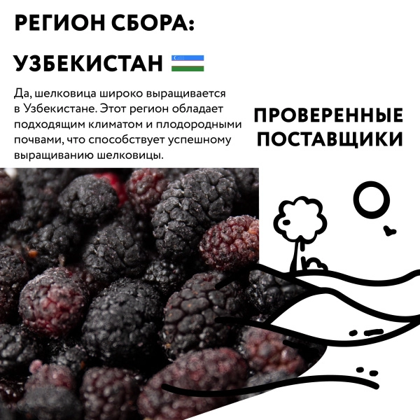 Тутовник замороженный, 250 гр.