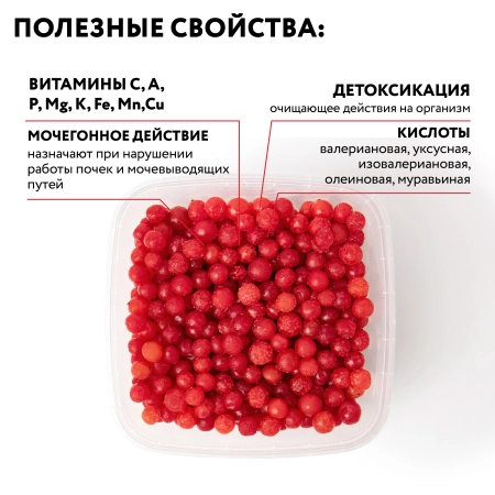 Калина замороженная 250 гр. в прозрачной коробочке