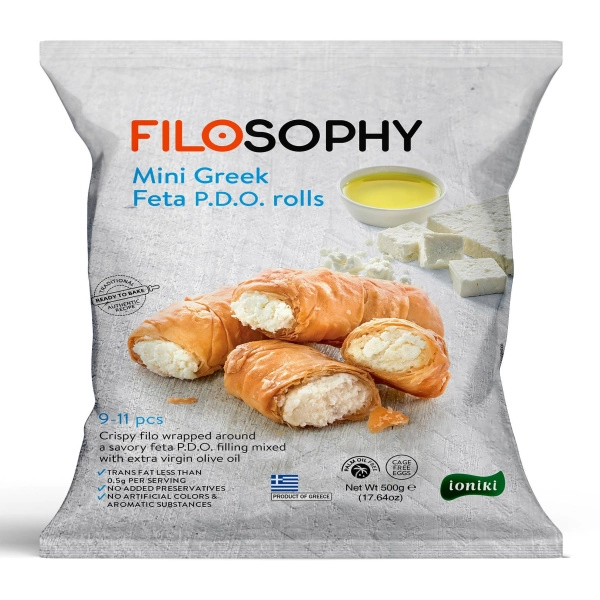 Мини роллы "Фило" с сыром Фета и оливковым маслом IONIKI, 500 гр
