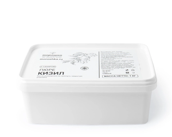 Пюре фруктовое быстрозамороженное "Кизил", с сахаром, 1 кг