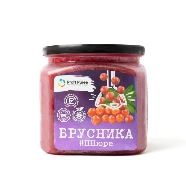 Фруктовое пюре замороженное "Proff Puree", брусника, 500 грамм