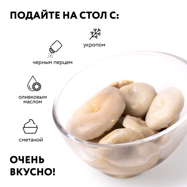 Груздь белый БОРОВОЙ соленый Экстра 0,43 л, горячий посол Груздь белый БОРОВОЙ соленый Экстра 0,43 л, горячий посол