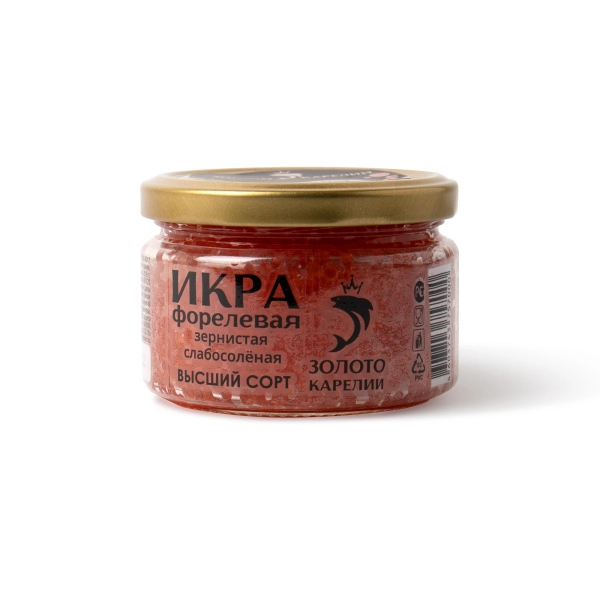 Икра форели слабосоленая "Золото Карелии" 250 г