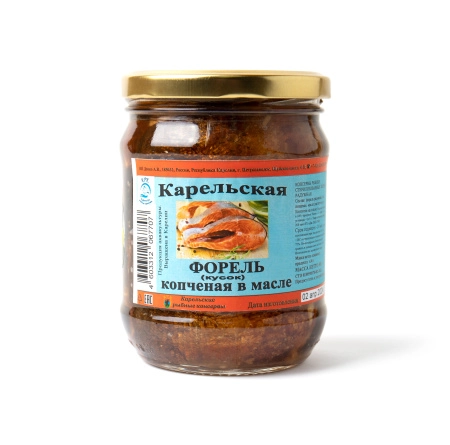 Форель карельская холодного копчения в масле, 500 г