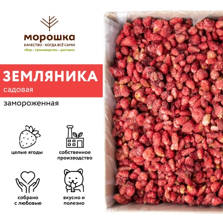 Земляника садовая быстрозамороженная 10 кг коробка