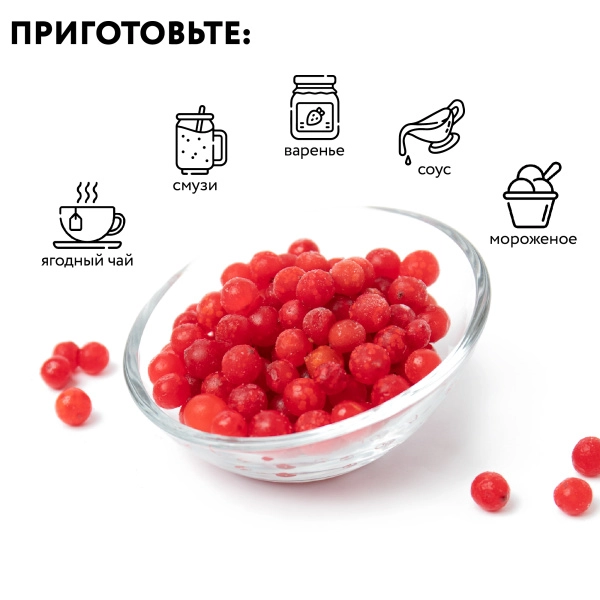 Калина замороженная 250 гр. в прозрачной коробочке Калина замороженная 250 гр. в прозрачной коробочке