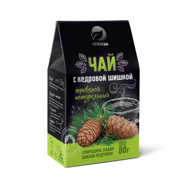 Чай травяной с кедровой шишкой, Алтэя, 80 г