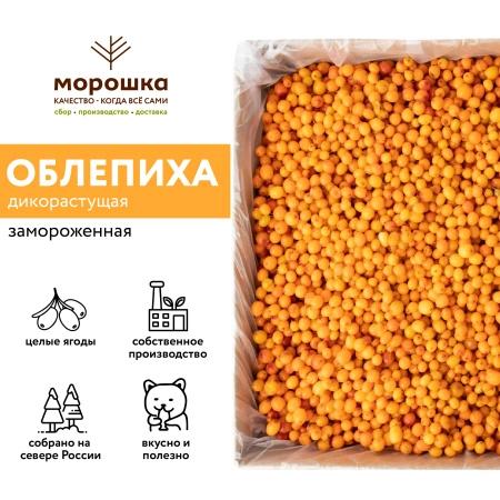 Облепиха замороженная 250 гр. в прозрачной коробочке