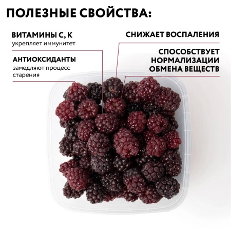 Ежевика замороженная 250 гр. в прозрачной коробочке