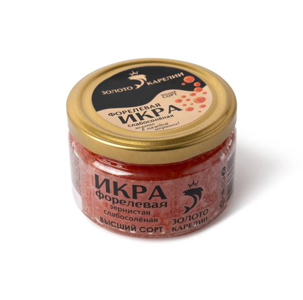 Икра форели слабосоленая "Золото Карелии" 250 г
