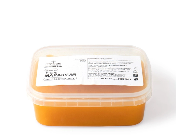 Пюре фруктовое быстрозамороженное "Маракуйя", с сахаром, 250 грамм