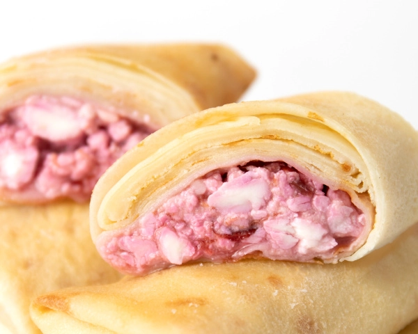 Блинчики ручной лепки с творогом и вишней, 500 г