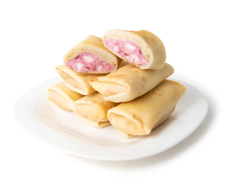 Блинчики ручной лепки с творогом и вишней, 500 г