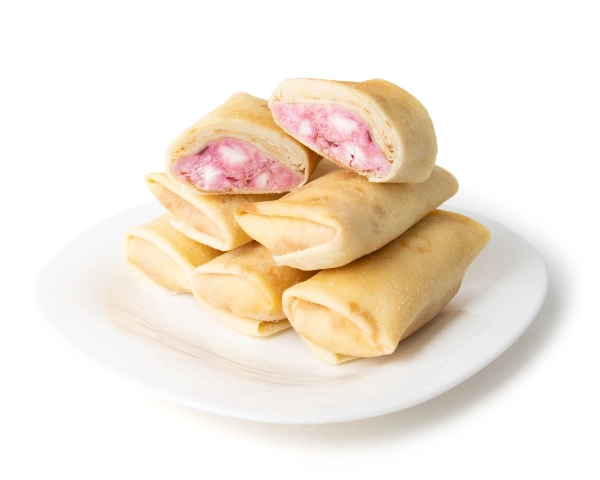 Блинчики ручной лепки с творогом и вишней, 500 г